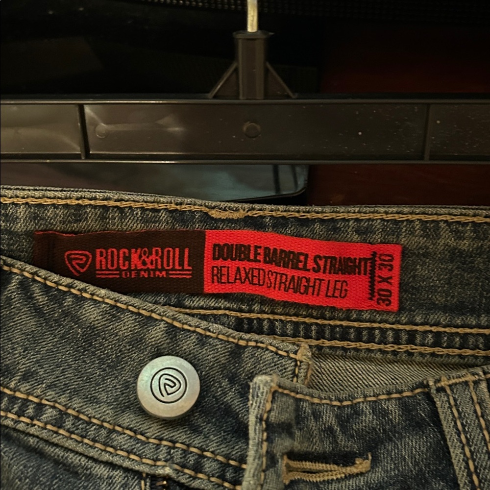 **New**Men’s Rock & Roll  denim double barrel Straight Fit - Dark Blue Wash - Picture 5 of 5